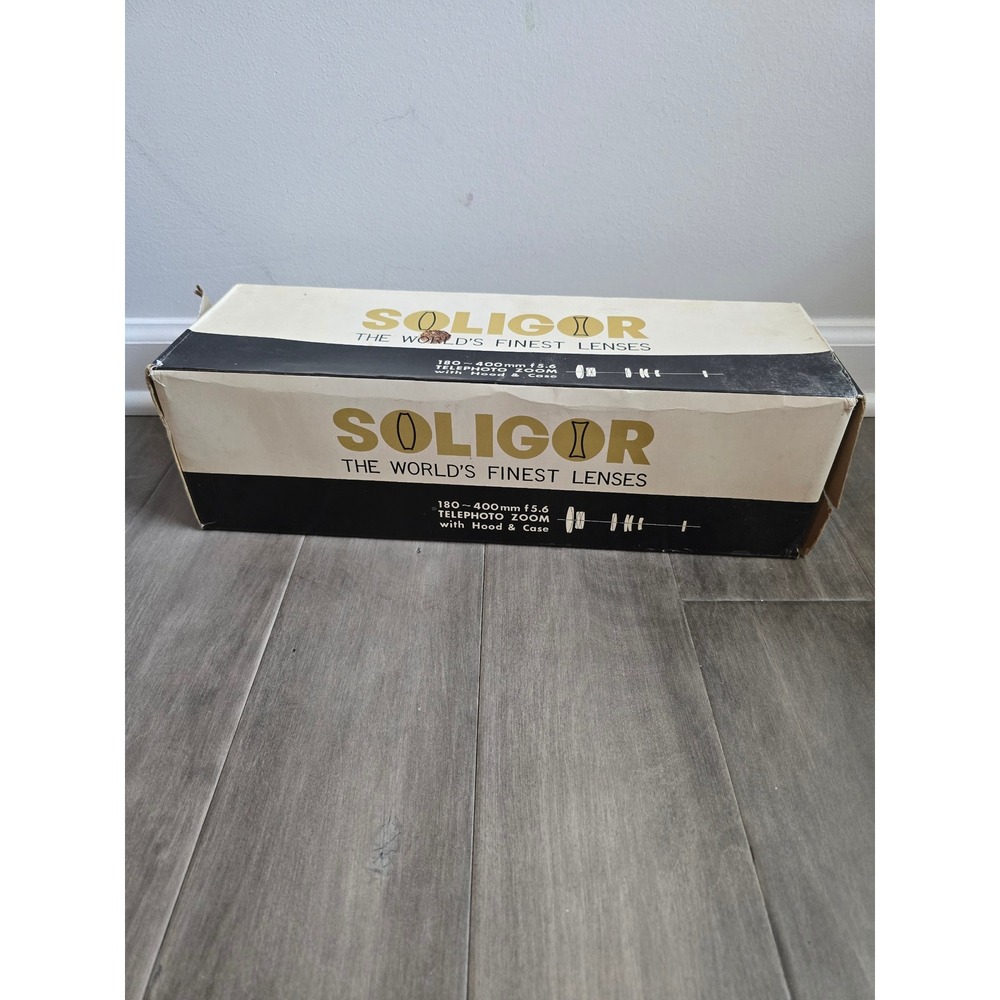 Soligor 180-400mm f5.6 Telephoto Zoom Lens with Case and Hood Vintage Japan
